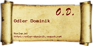 Odler Dominik névjegykártya